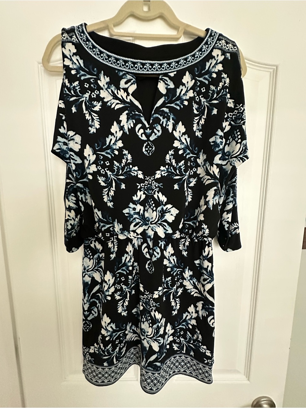 WHBM NWOT Multi-Colored Cold Shoulder Dress. Stunning!